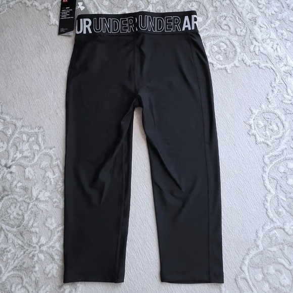 NWT Under Armour Girls Active Wear Black Pants. Size Large - Picture 4 of 6